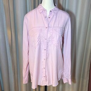Express Light Pink Casual Button snap Down Shirt